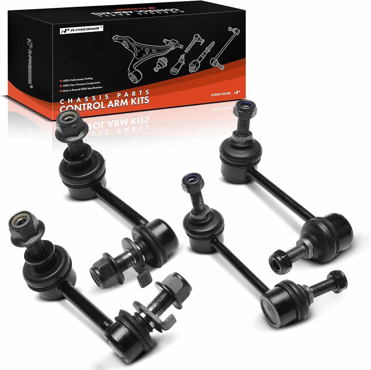 A-Premium Set of 4, Front & Rear Sway Bar Links Stabilizer Bar Links Kit, Compatible with Infiniti G35 2003-2007 & Nissan 350Z 2003