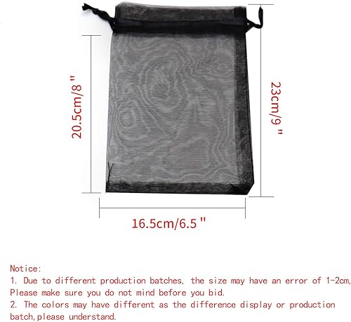 Miniatura 238 de Dealglad 100pcs Drawstring Organza bolsas de joyería caramelo para fiestas, casamientos, regalos Negro