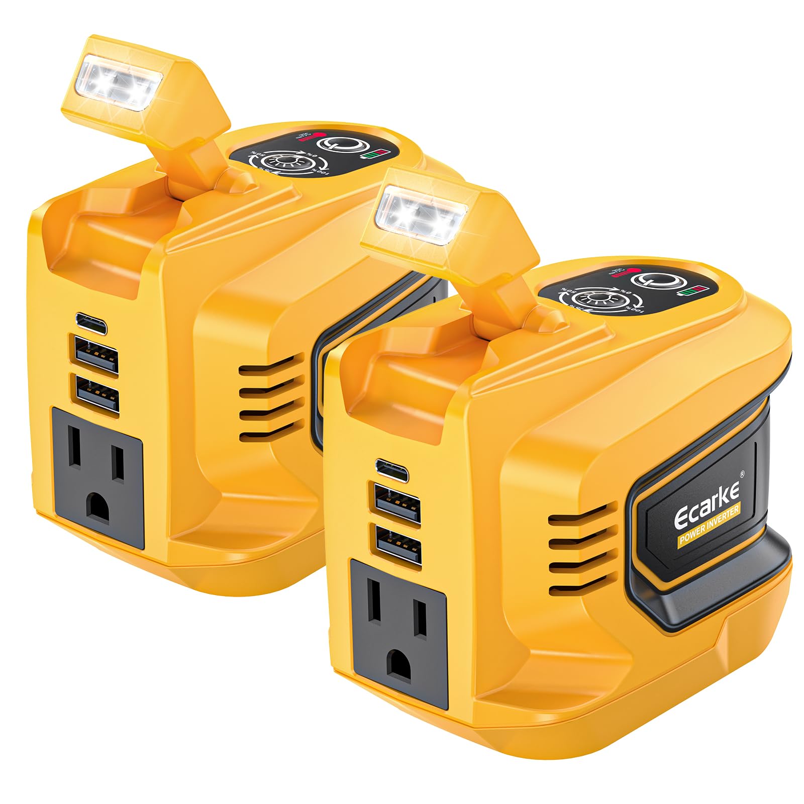 Ecarke 220W Power Inverter Compatible with DeWalt 20V Battery (2-Pack)