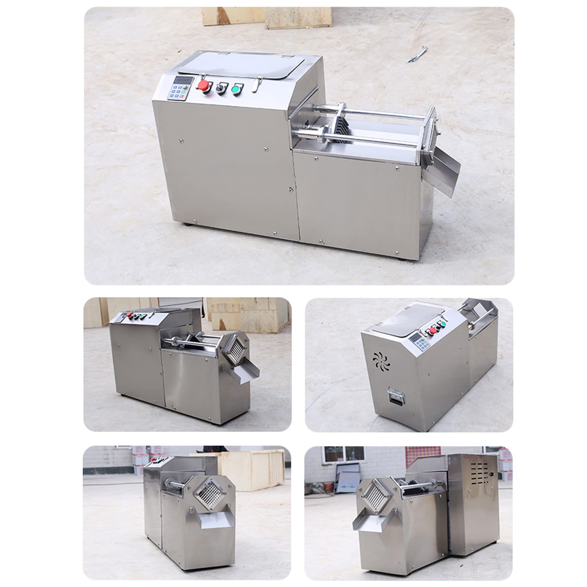 Taglierina per Patatine Fritte in Metallo Commerciale da 400 W, Affettatrice per Patate Dolci da 350 kg/H, Taglierina per Frutta E Verdura, Affettatrice Personalizzata da 7/10 Mm