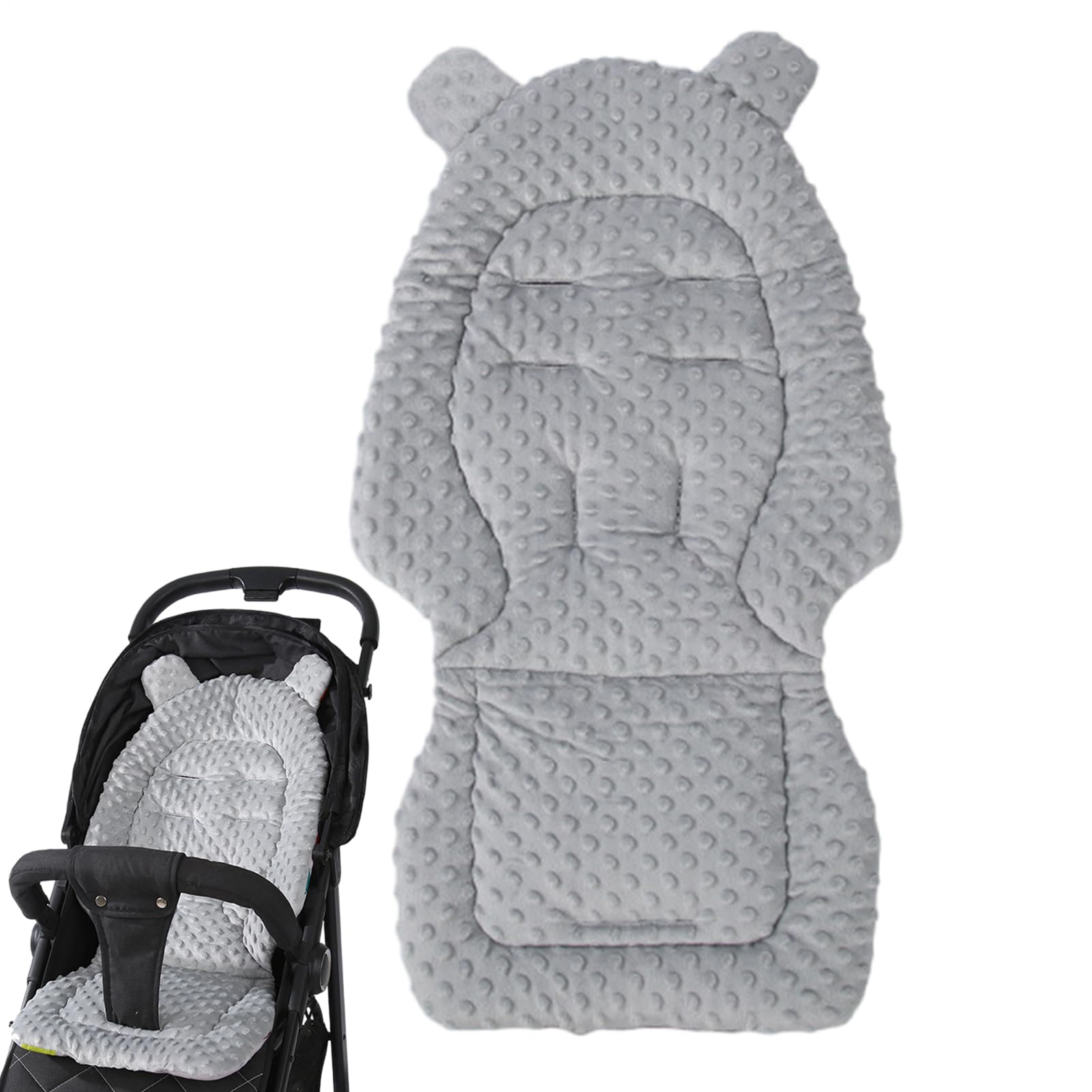 Baby Stroller Seat Liner, Stroller Cushion Seat Liner, Baby Pushchair Seat Liners Padded, Stroller Cushion Insert for Baby, Soft Comfortable Reversible Seat Protector for Car Stroller Seats
