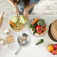 Vista 3 de Gatuida Molino giratorio de acero inoxidable para salsa de tomate, cortador manual de papas, prensatelas de mano para puré de papas, comida