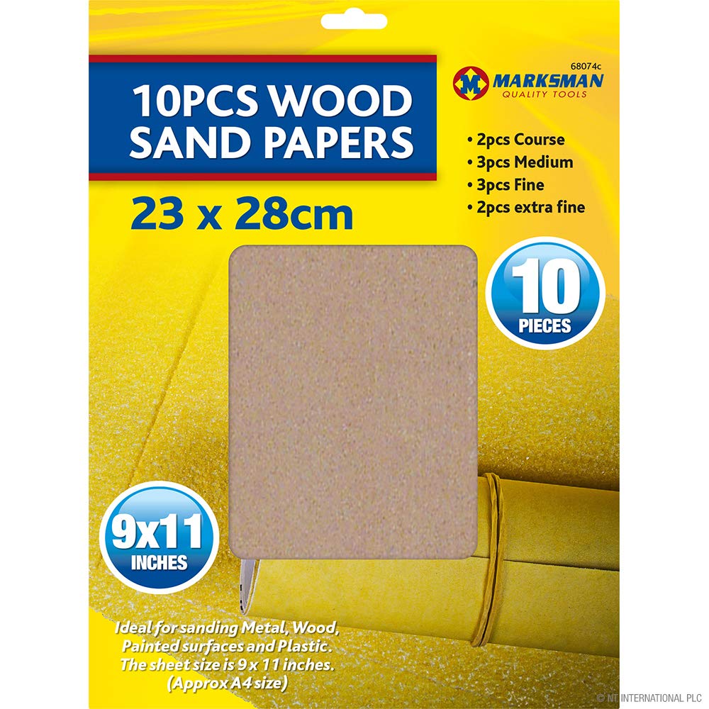 Pack Of 50 Sandpaper Sheets - A4 Sheets, Ideal For Sanding Metal, Wood, Painted Surfaces & Plastic | Includes Course, Medium, Fine & Extra Fine Sheets | DIY For Home Decor & Builders Work