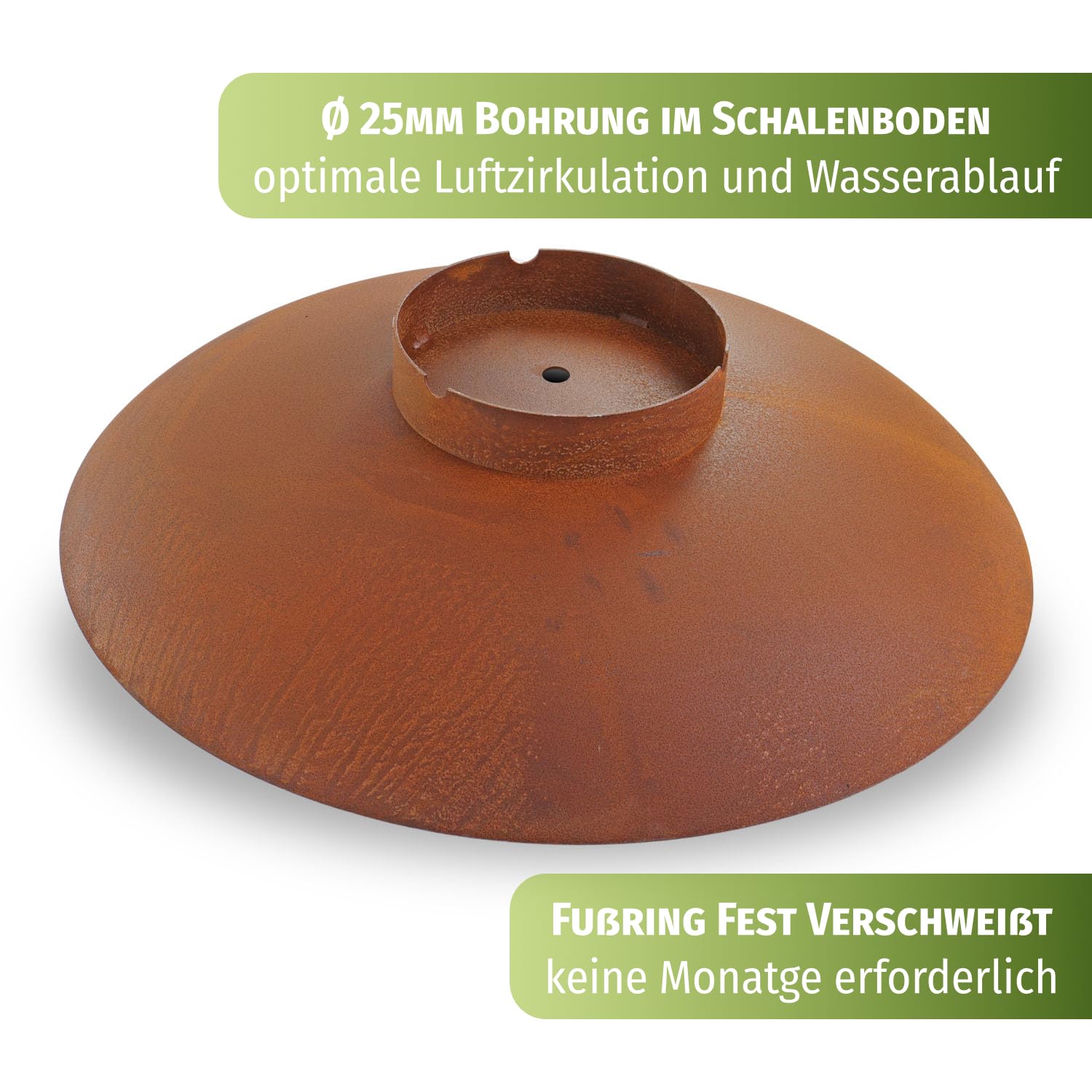 CLGarden 80cm Feuerschale robust aus 3mm Cortenstahl CFS80 Made in Germany Rost Schale Feuerstelle rund 80 groß