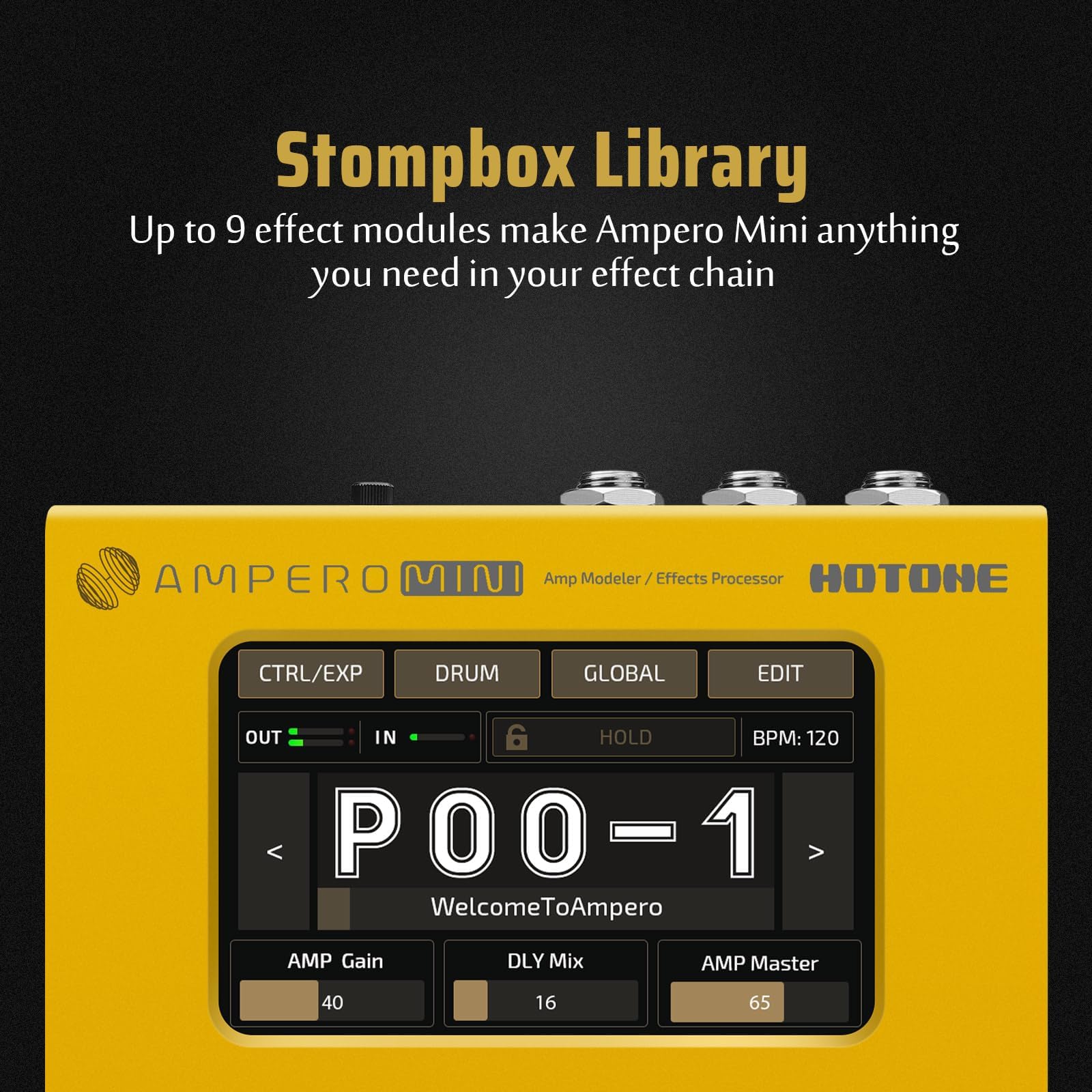 Hotone Ampero Mini MP-50 Guitarra Baixo Amplificador Modelagem IR