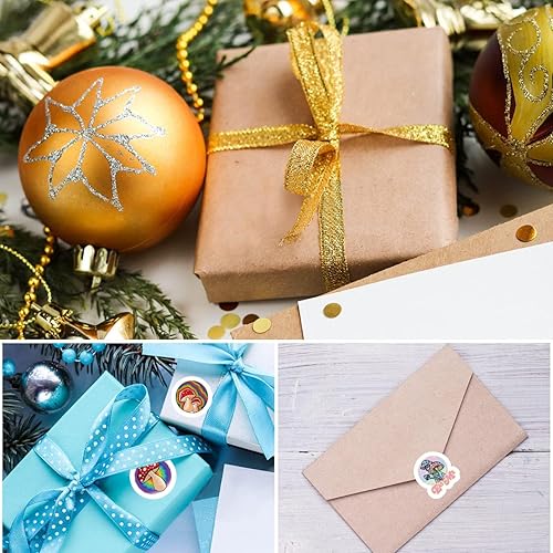 Miniatura 3 de Calcomanías de hongos (500 unidades), 8 rollos de calcomanías de plantas coloridas con gráficos semiconscientes, sellos autoadhesivos para botella