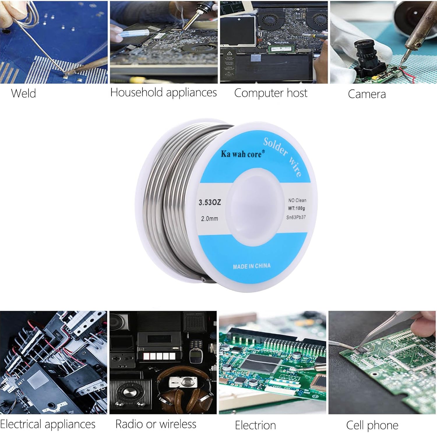 63/37 Tin Rosin Core 100g 2.0mm Solder Wire for Electrical Soldering Repair