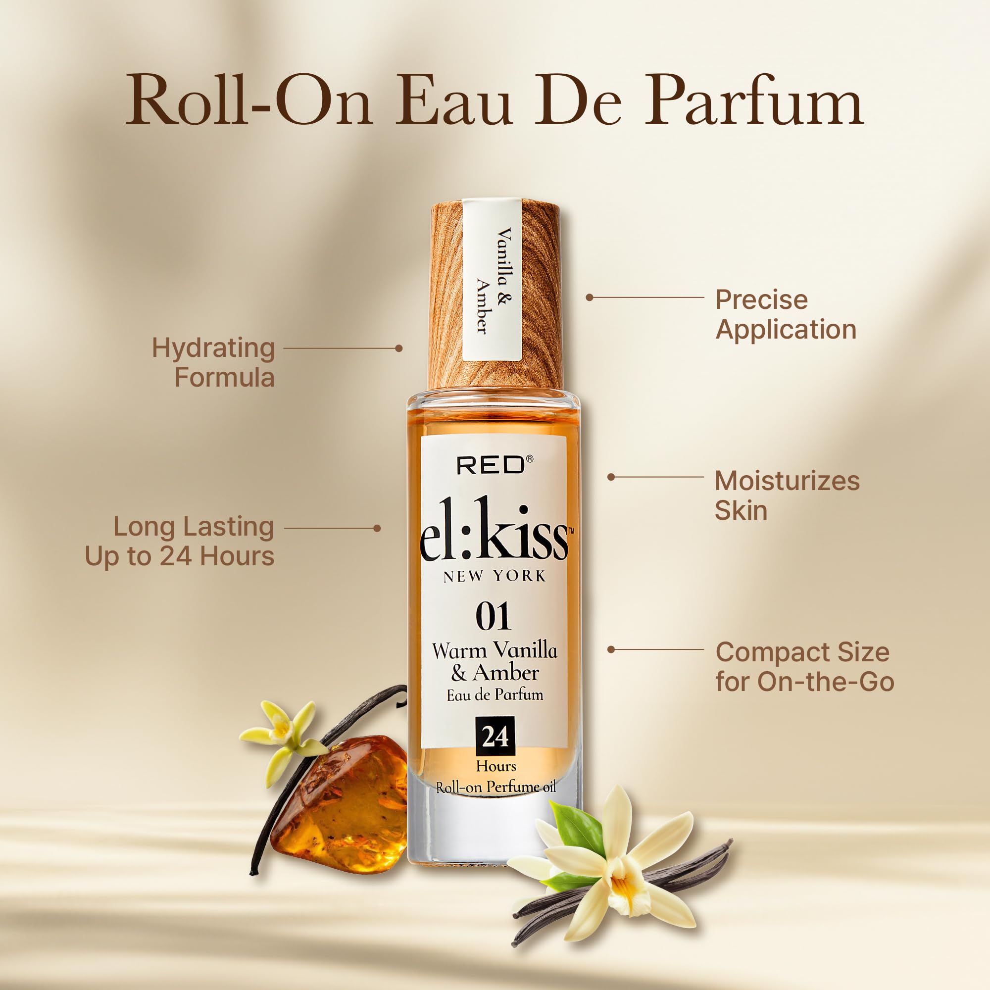 Amazon.com : EL:KISS Roll On Perfume, Warm Vanilla & Amber Eau de