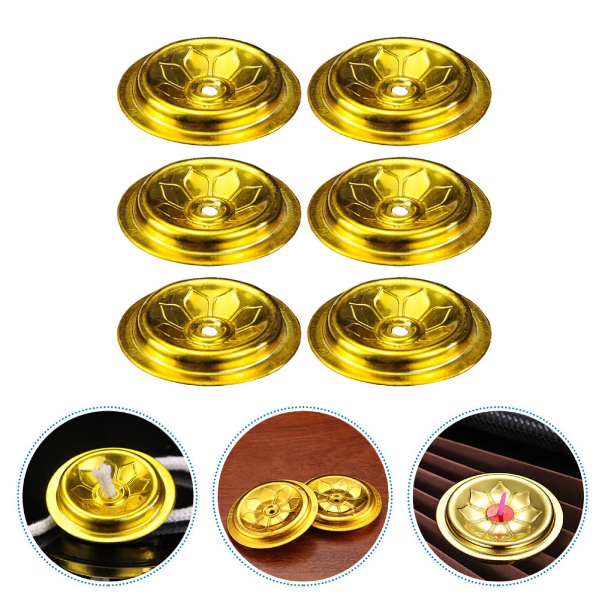 TOPBATHY 2-teiliger Dochthalter Für Öllampen - Lotus Design Buddha Zubehör