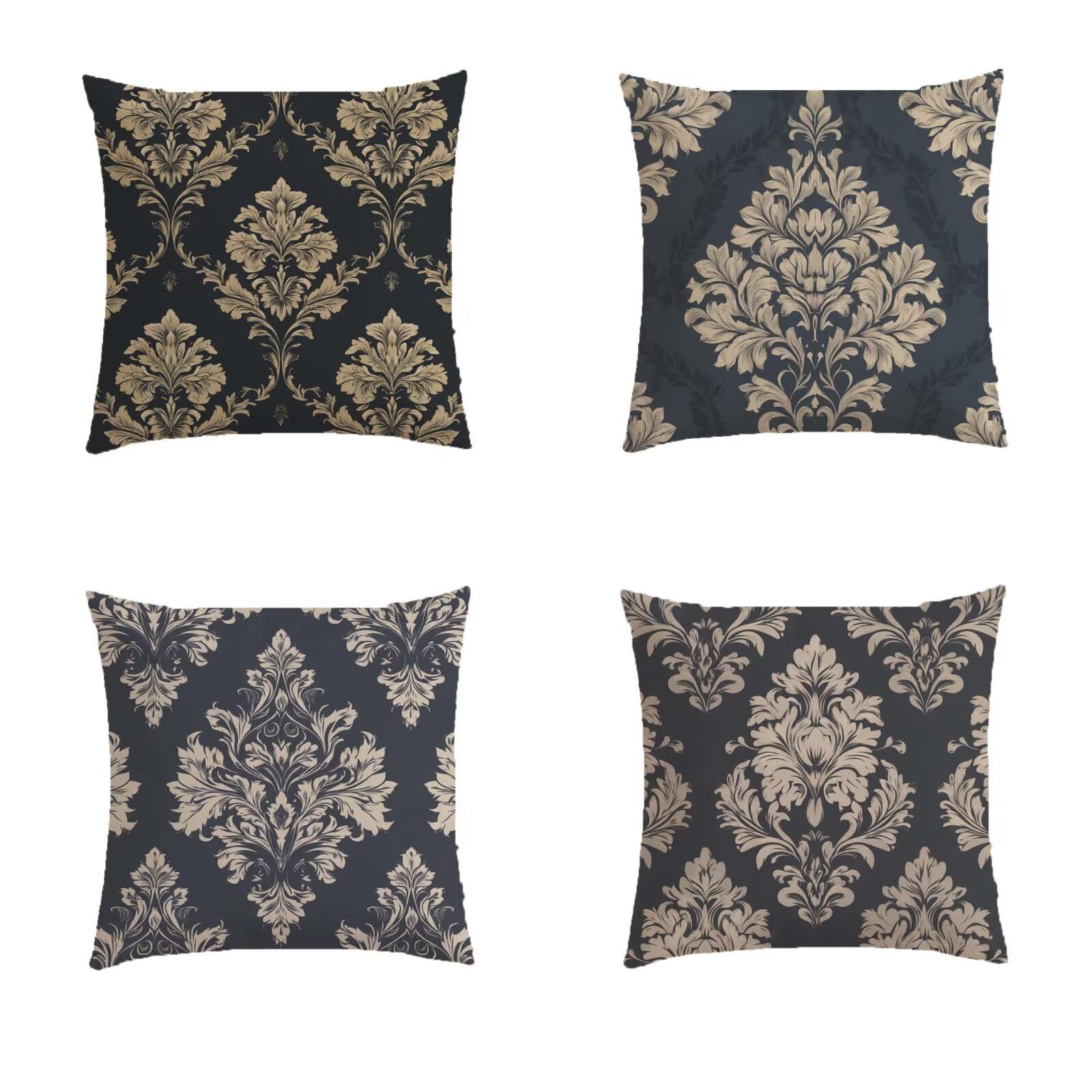 Housse coussin 80x80cm imperméable bohème salon de jardin exterieur carré retro s90