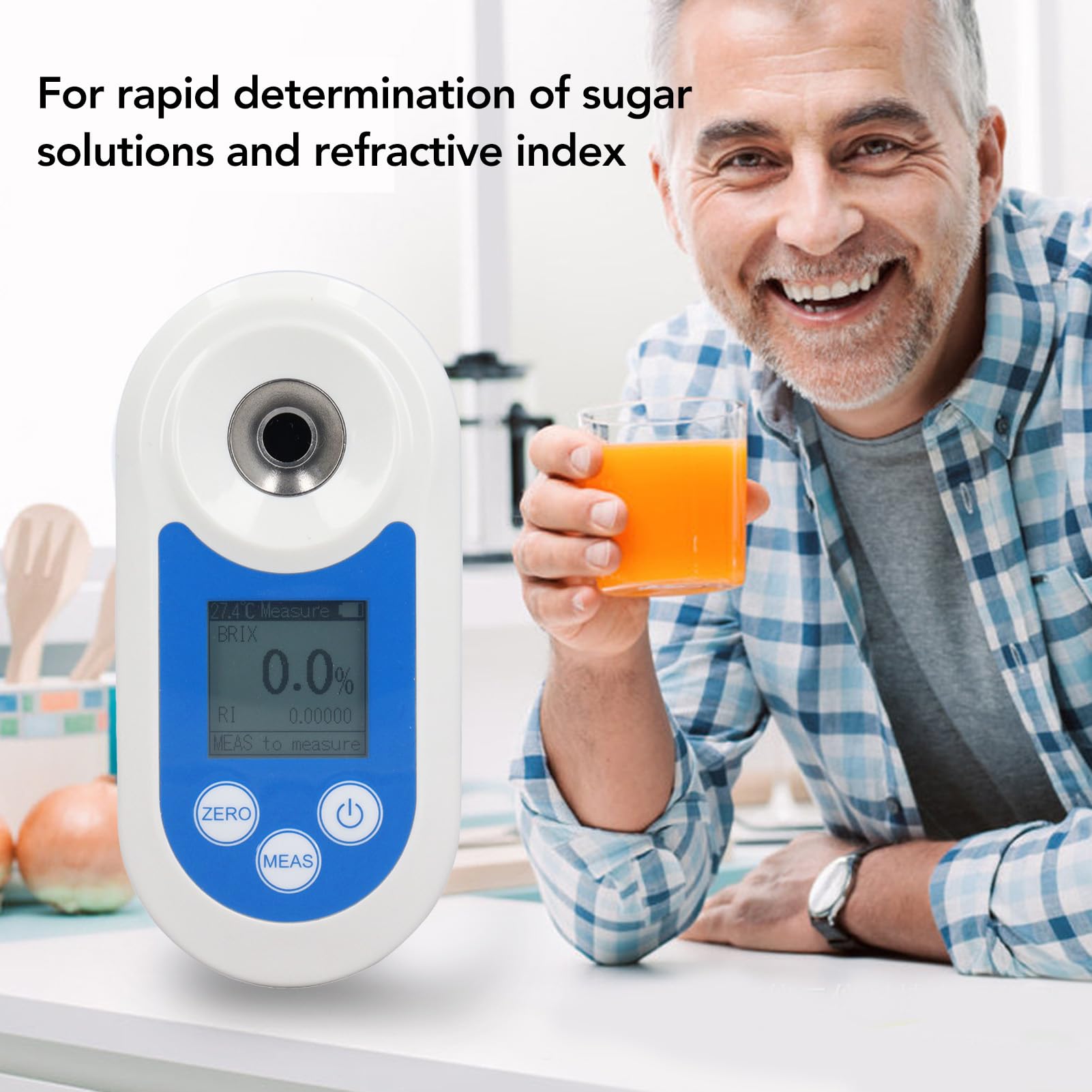 Refractómetro digital de azúcar Probador de contenido Brix Medidor de dulzura de alta precisión para frutas y verduras