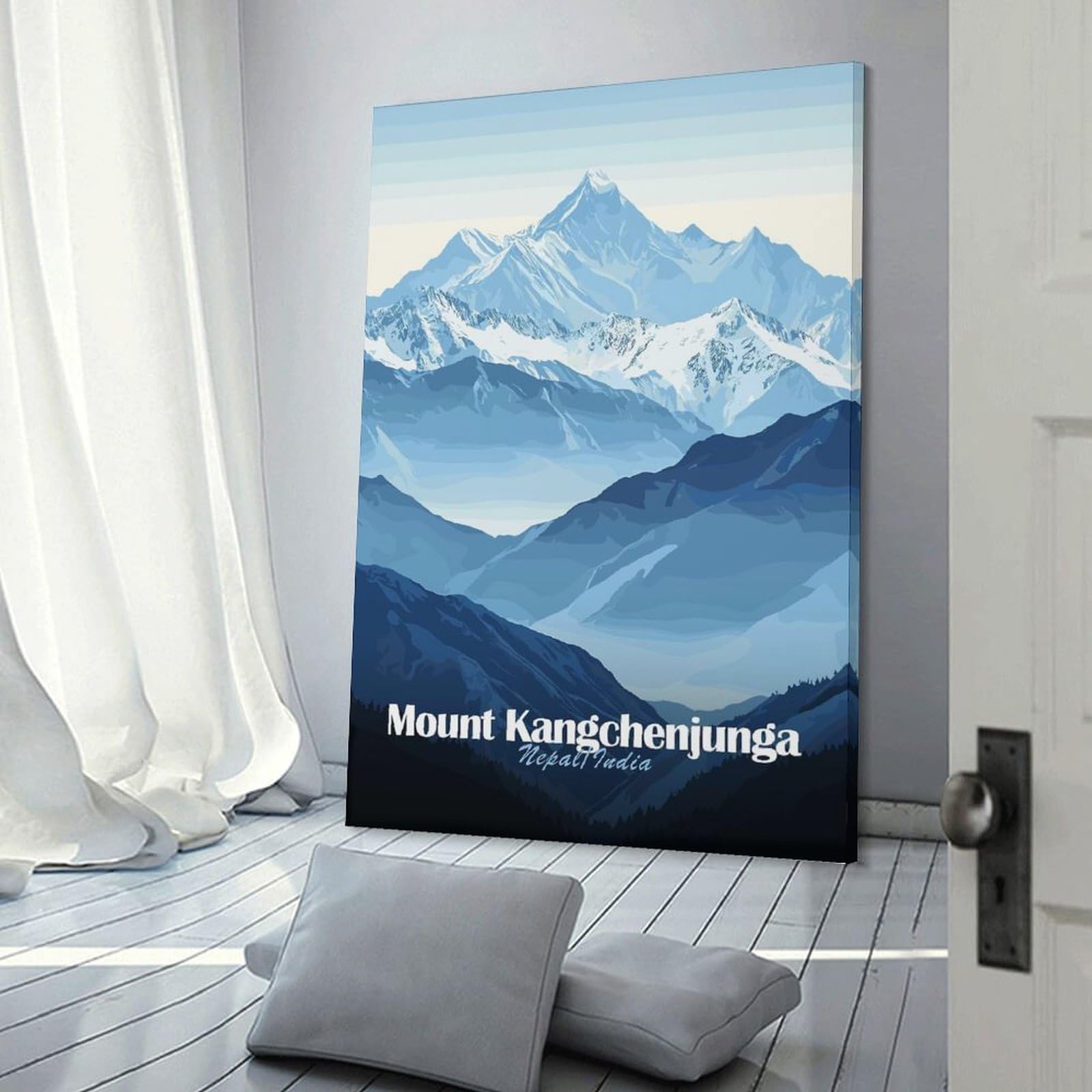 Junmoney Canvas Wall Decor Mount Kangchenjunga, 24x36inch(60x90cm), for Bedroom, Guest Room Or Reading Nook, Decorative Wall Art for Cosy Rooms