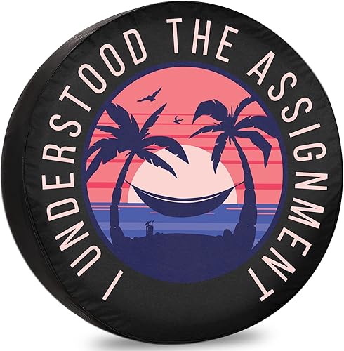 Cubierta de neumáticos de repuesto para remolque, cubierta de neumáticos de playa, divertida puesta de sol, para neumáticos de remolque, resistente