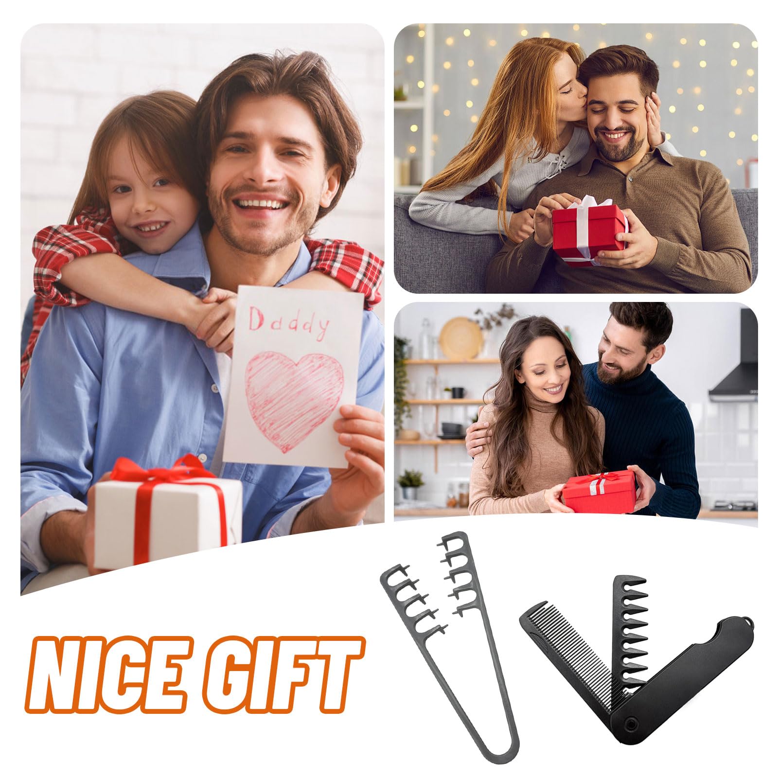 Peine Texturador, peine voluminoso con dientes anchos, diseño plegable para viaje, set con dientes anchos y finos para uso dual, accesorio para peinados con flequillo