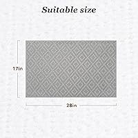 Vista 2 de AMOAMI Thin Bath Mat, Super Absorbent Bath Mats for Bathroom, Quick Dry Rubber Backed Bath Rug Non Slip, Chenille Surface Thin Bathroom Rugs Fit