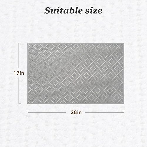 Miniatura 2 de AMOAMI Thin Bath Mat, Super Absorbent Bath Mats for Bathroom, Quick Dry Rubber Backed Bath Rug Non Slip, Chenille Surface Thin Bathroom Rugs Fit
