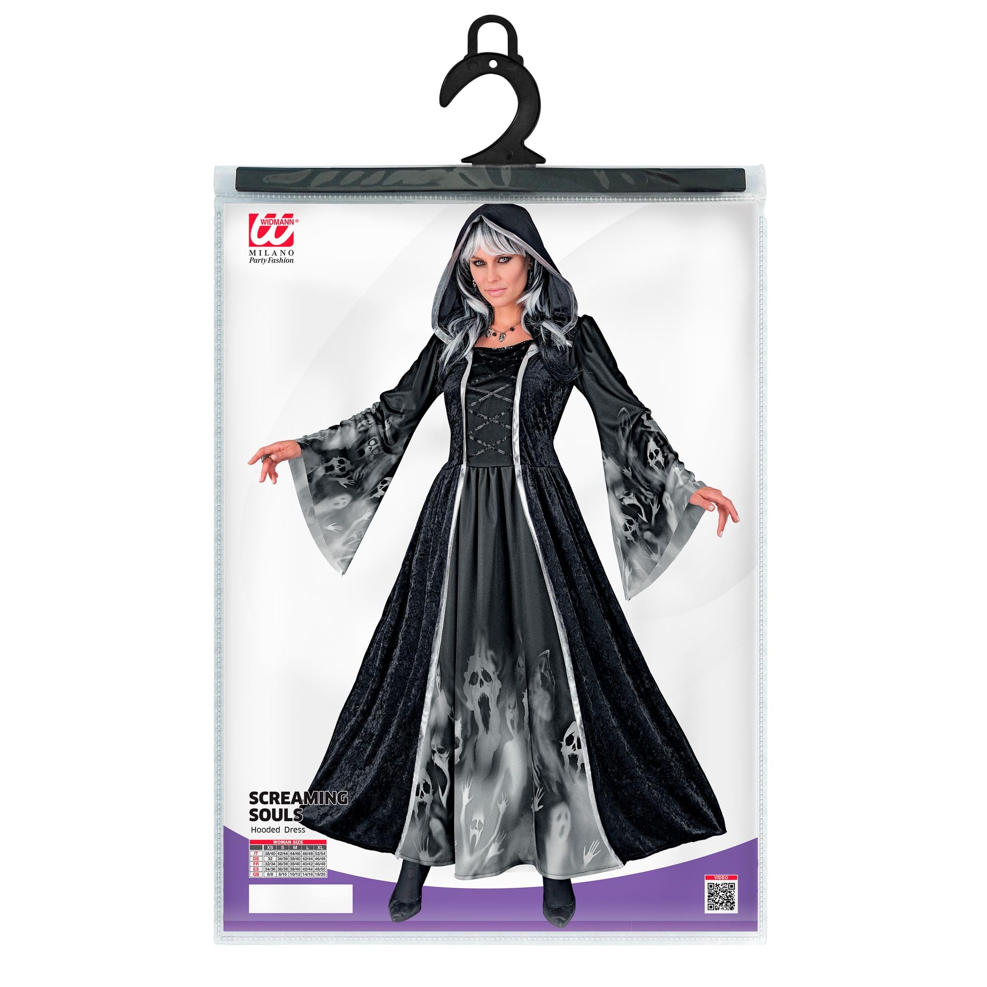 W WIDMANN MILANO Party Fashion 22439 Kostüm Schreiende Seelen Costume Screaming Souls, Black, XS - Image 4