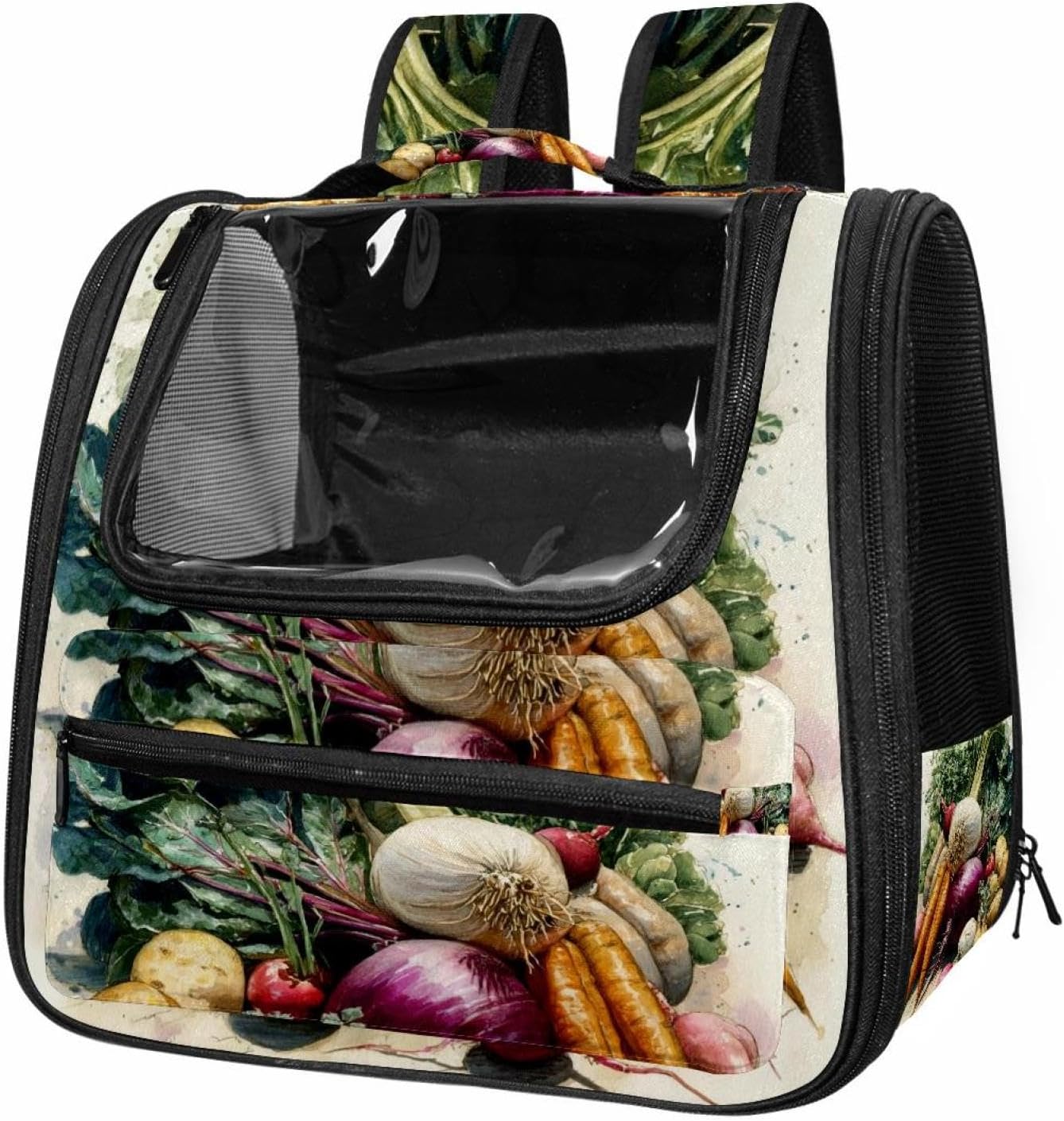 Portable Travel pet Backpack Carrier Hamster Bag Small Dog cat Carrier Breathable Hang Bag, Elegant White Horse (3)