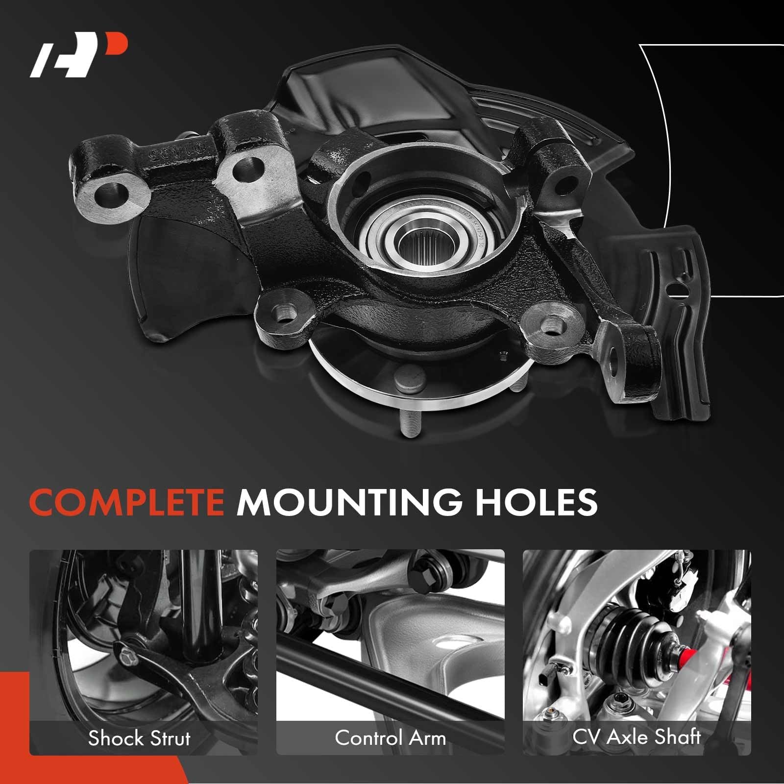 A-Premium Front Steering Knuckle & Wheel Bearing Hub Assembly Compatible with Hyundai Sonata 2011 2012 2013 L4 2.4L, Gas Only, Without Sport Suspension, Left Driver Side, Replaces 517553R000