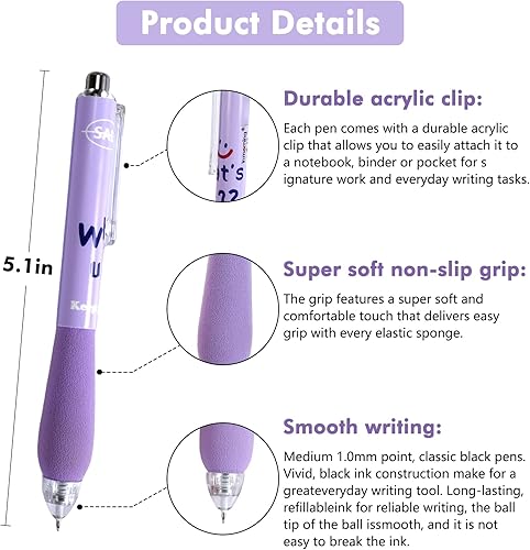 Miniatura 3 de 6 bolígrafos de gel kawaii, bolígrafos de gel retráctiles, bolígrafo coreano de punta fina, bolígrafo de escritura suave 0.5, tinta de secado