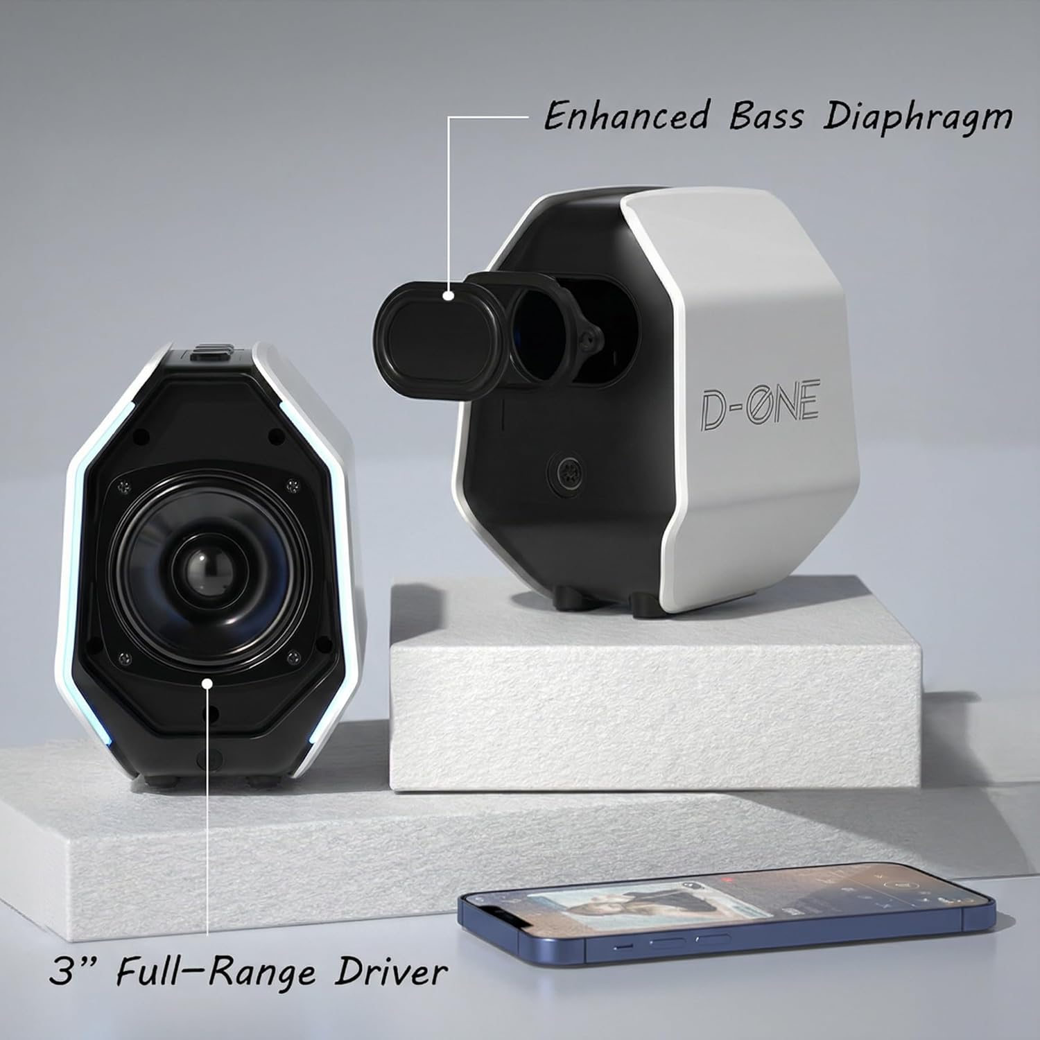 Computer Speakers for Desktop PC, Gaming PC Speakers for Desktop – USB-C, Bluetooth 5.3, 3.5mm AUX, AC Powered External Audio with Rich Stereo bass, Laptop/Mac, RGB Lights, White, 30W - Image 2