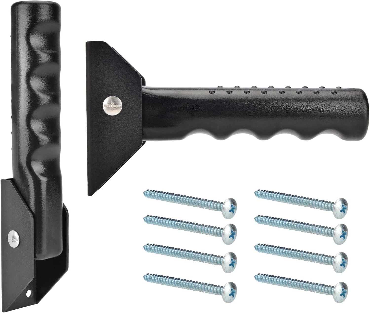 2 Pack Flip Up Grab Bar for Doorway/Stairs Safety Assist Handles for Elderly Non-Slip Grip Bar Great for Seniors, Elderly, Disabled, Handicap and Injured People - Suitable for Wood Door (Black)