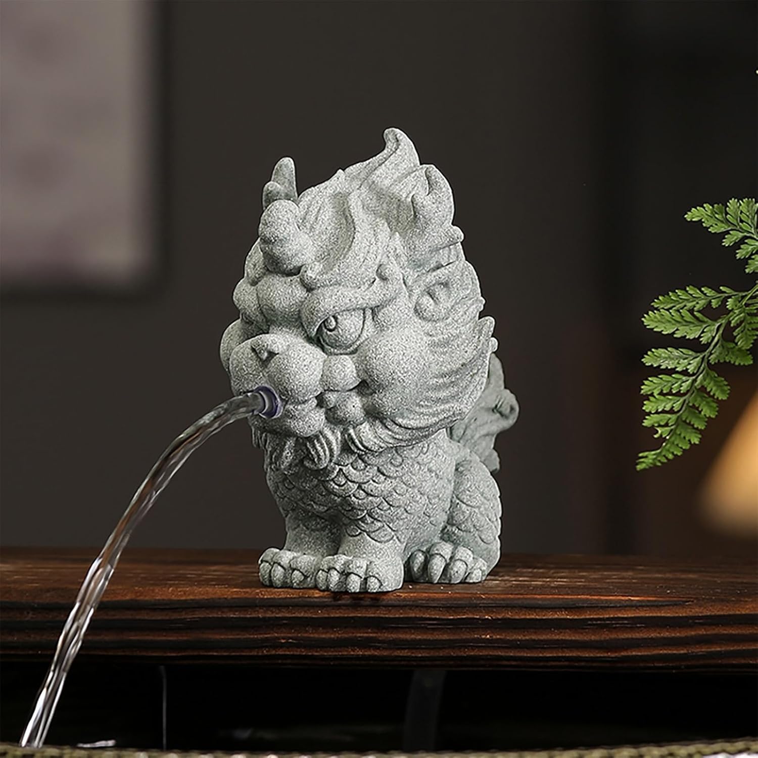 Pond Spitter, Pond Waterfall, Patio Fountains, Animal Garden Water Outlet Water Sprayer, Water Feature Sculpture, for Balcony, Courtyard and Home Office(12 * 10 * 15cm/4.7 * 3.9 * 5.9in)