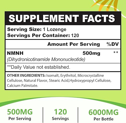 Miniatura 6 de NMNH sublingual de 500 mg (mononucleótido de dihidronicotinamida) (120 porciones, NMNH 500 mg por porción) Suplemento NAD para aumentar los niveles