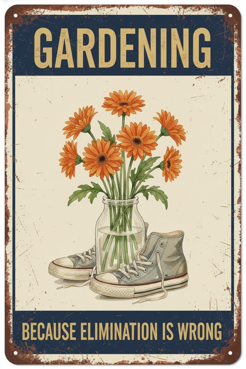 Gardening Vintage Art Tin Sign, 8x12 Inch