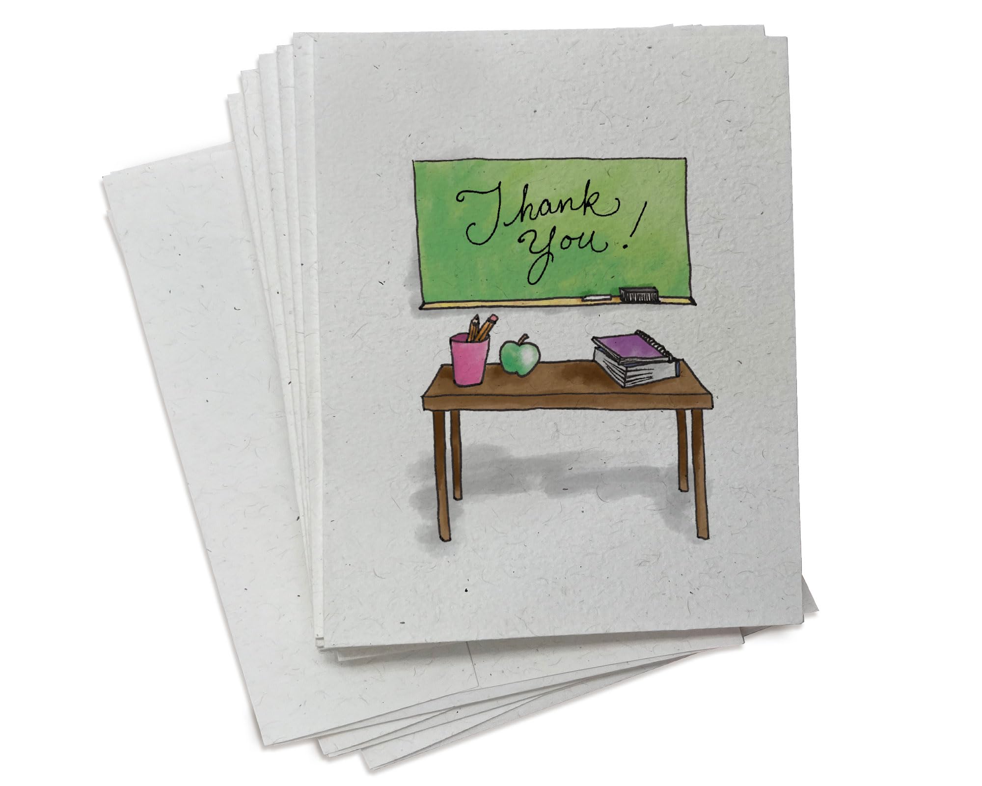 Teacher's Desk School Thank You Cards - 24 Greeting Cards with Envelopes