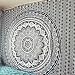 Black Grey Ombre Mandala Tapestry By " RawyalCrafts " Bohemian Tapestry Mandala Hippie , Grey Mandala Queen Tapestry , Indian Mandala Bedspread