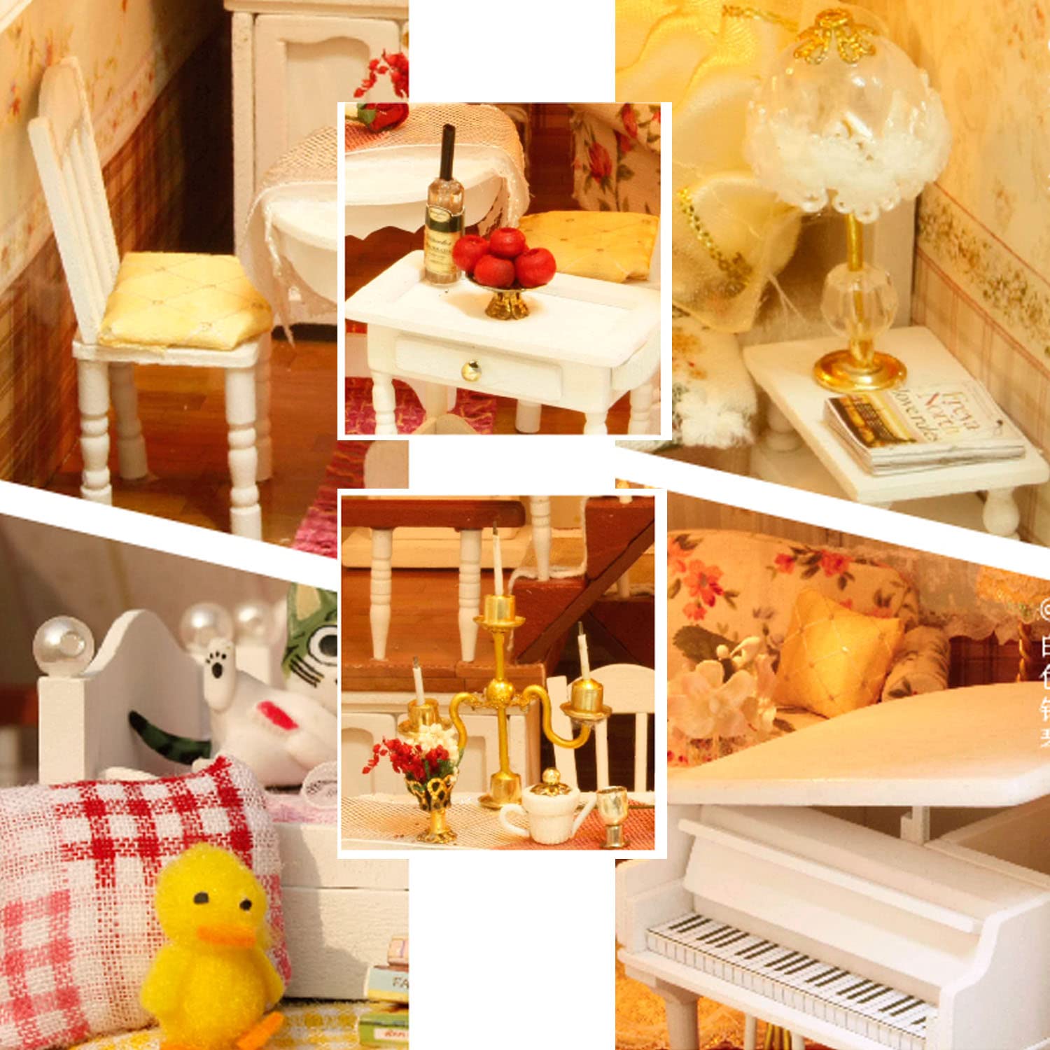 Buy MAGQOO 3D Wooden Dollhouse Miniature DIY House Kit Tiny Mini House