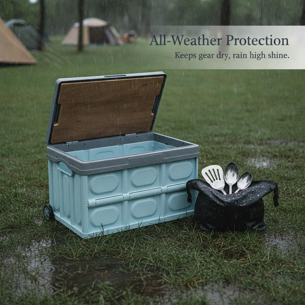 Caja almacenamiento plegable, grande con bolsa impermeable