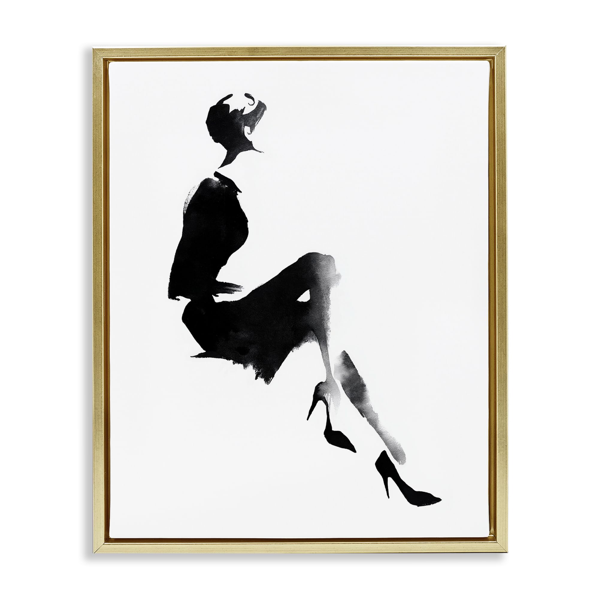 'Chic Silhouette Noir'| Floating Frame Canvas Art