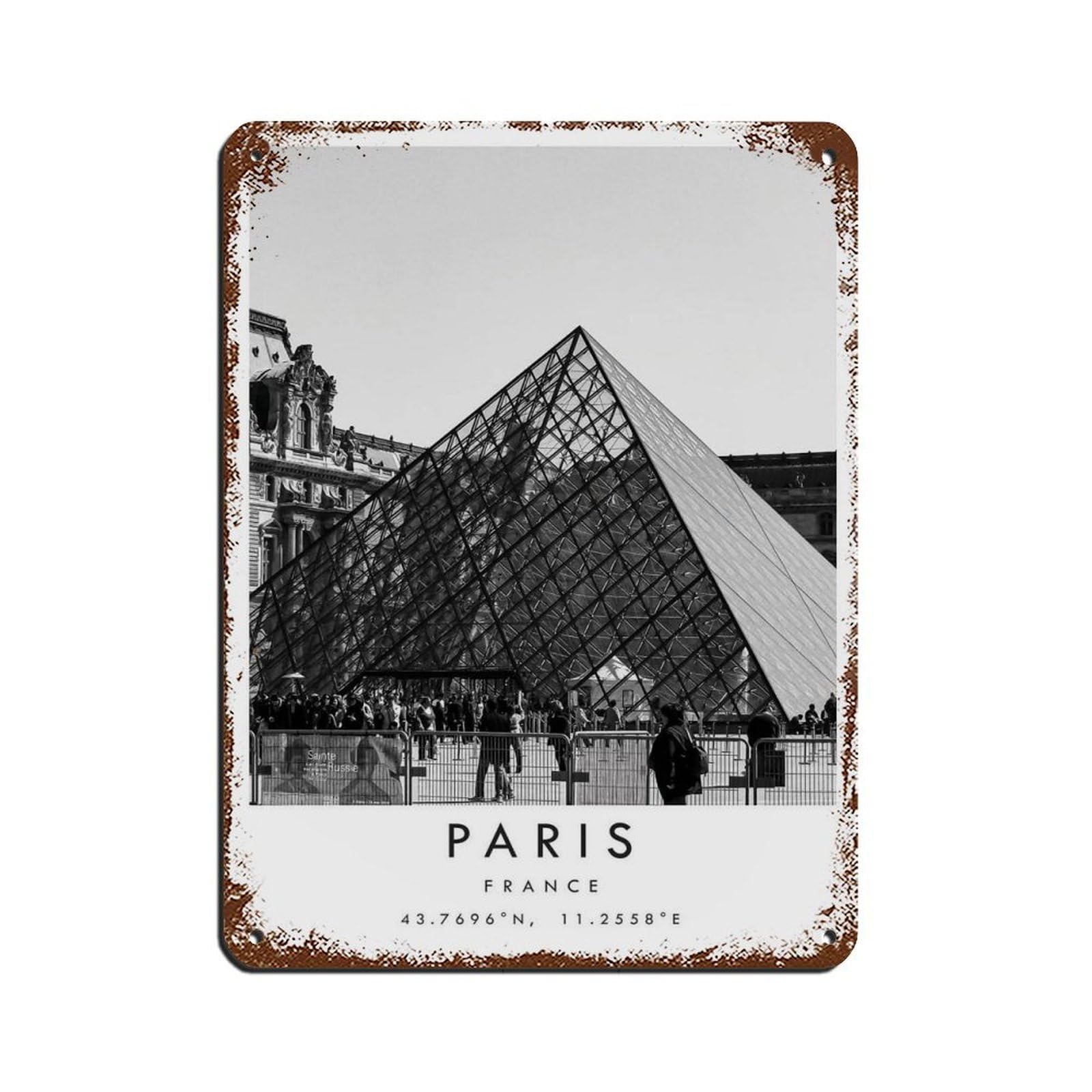 HanoParis Travel, Paris France Travel Poster Retro Poster Metal Tin Sign Chic Art Retro Iron Painting Bar People Cave Cafe Family Garage Poster Wall Decoration 12x16inch(30x40cm)
