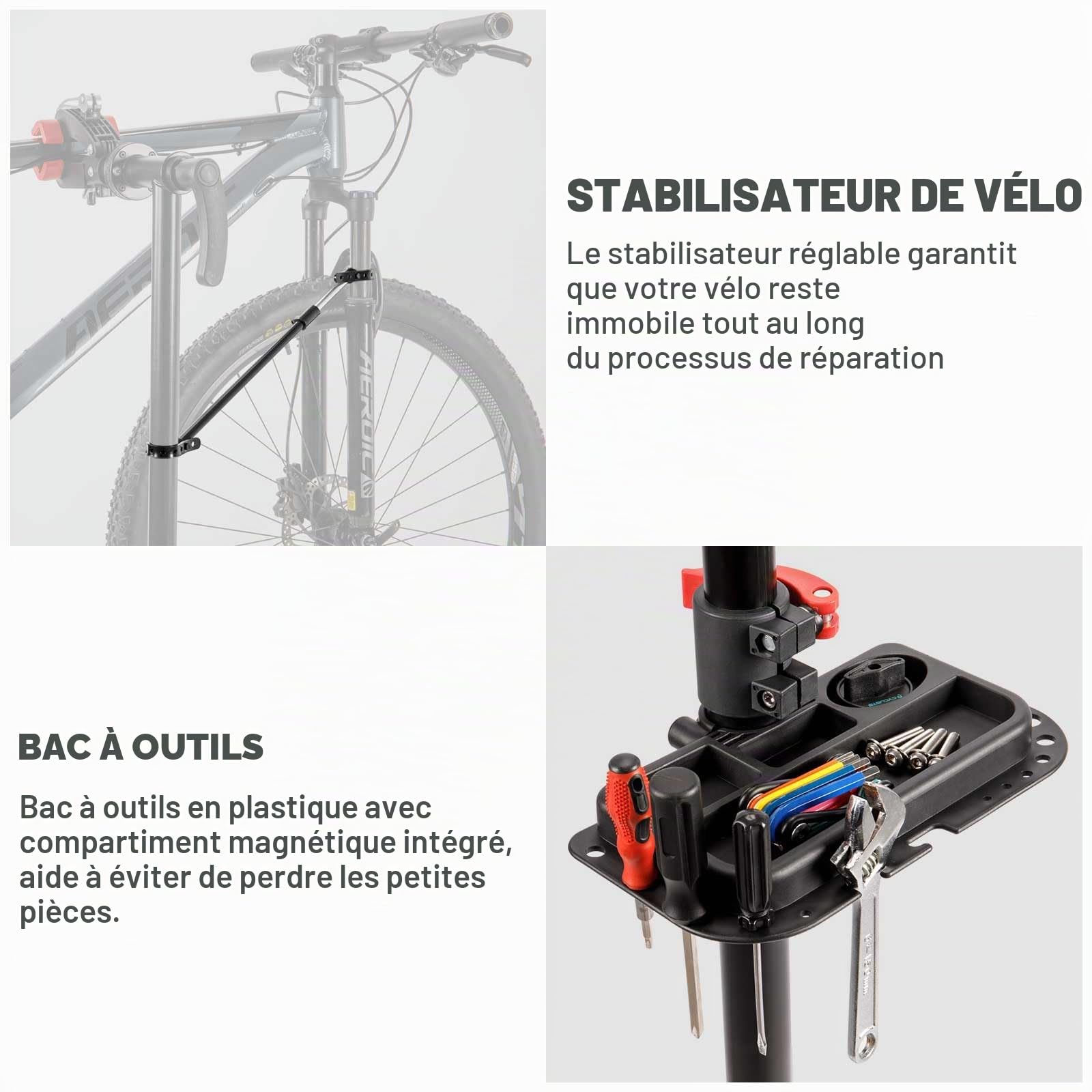 CXWXC Support de réparation de vélo - Support de vélo électrique pour travaux d'entretien - Support d'atelier pour vélos électriques - Support de réparation pour VTT et vélos de route, convient pour