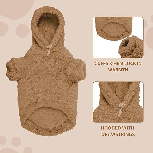 Miniatura 4 de Suéteres mullidos para perros pequeños, ropa para perro, ropa para perro, abrigos, suaves, acogedores, sudadera con capucha de forro polar para