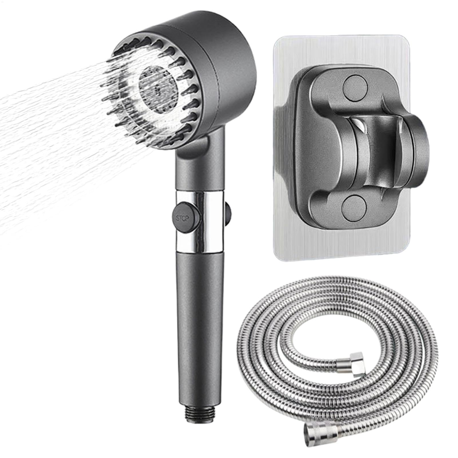 Pommeau de douche haute pression filtrée contre le calcaire et le stress