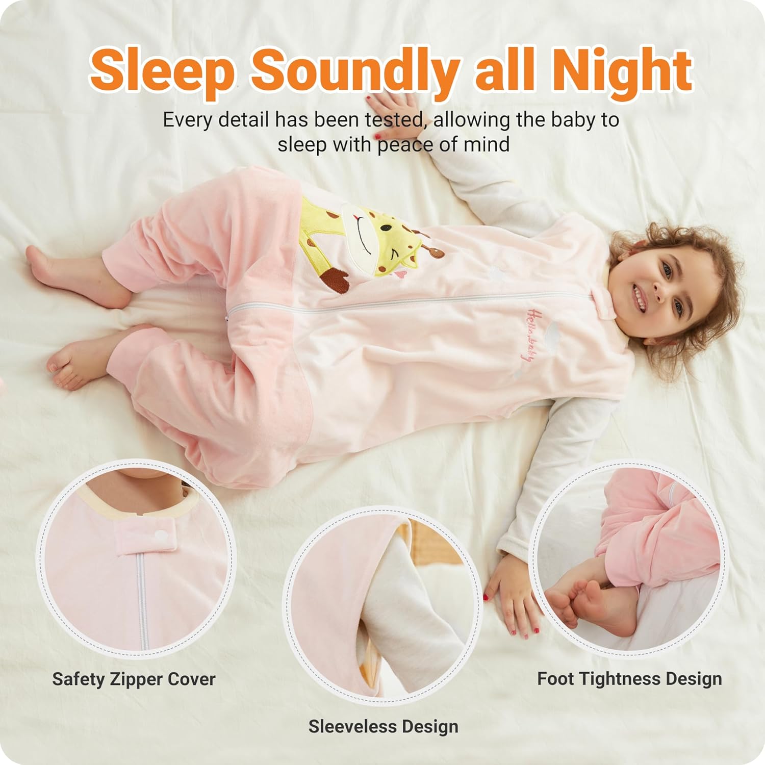 HAHASHOW Infant Toddler Sleeping Bag, Baby Sleeping Sack Sleeveless, Early Walker Sleeping Sack, 4 Season Swaddle Wearable Blanket, 5-6T, Pink