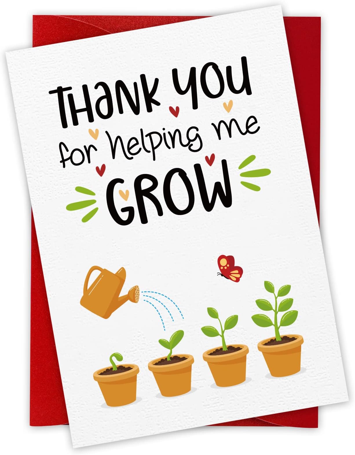 FaCraft Thank You Teacher Card Teacher Appreciation Cards Thank You for Helping Grow Greeting Card for Teacher from Student Daycare Teacher Gifts Card for Preschool Kindergarten Graduation