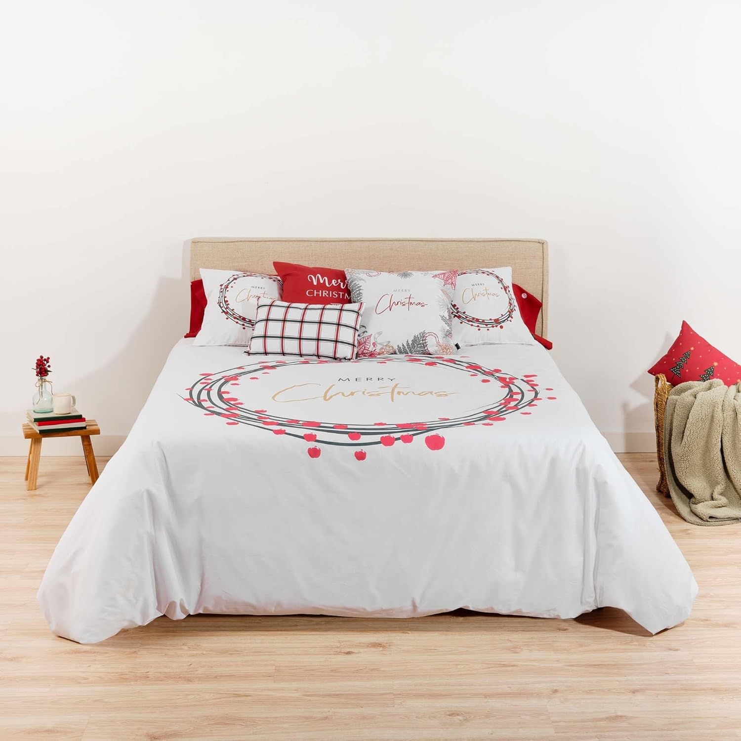BELUM | Christmas Duvet Cover 50% Cotton - 50% Polyester, Duvet Cover with Buttons Lapland 23 90 (155x220)