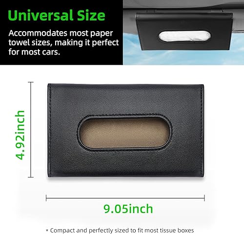 Miniatura 8 de Soporte para pañuelos de automóvil, soporte para servilletas para visera solar, de piel sintética de alta calidad, soporte universal para el