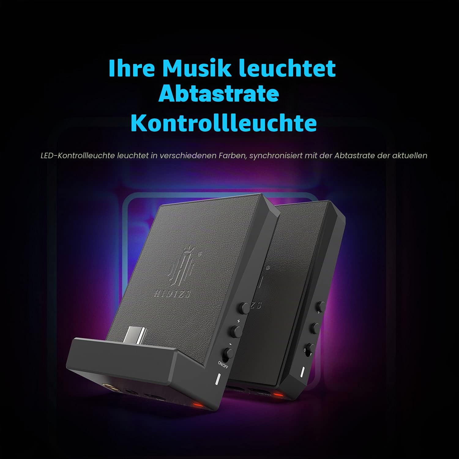 HIDIZS DH80S Tragbarer symmetrischer DAC und Verstärker, tragbarer DSD64/128-Audiodecodierungsverstärker, 4,4-mm-/3,5-mm-Anschlussausgang für Windows 10/Mac OS/iPad OS/Android/iOS-System