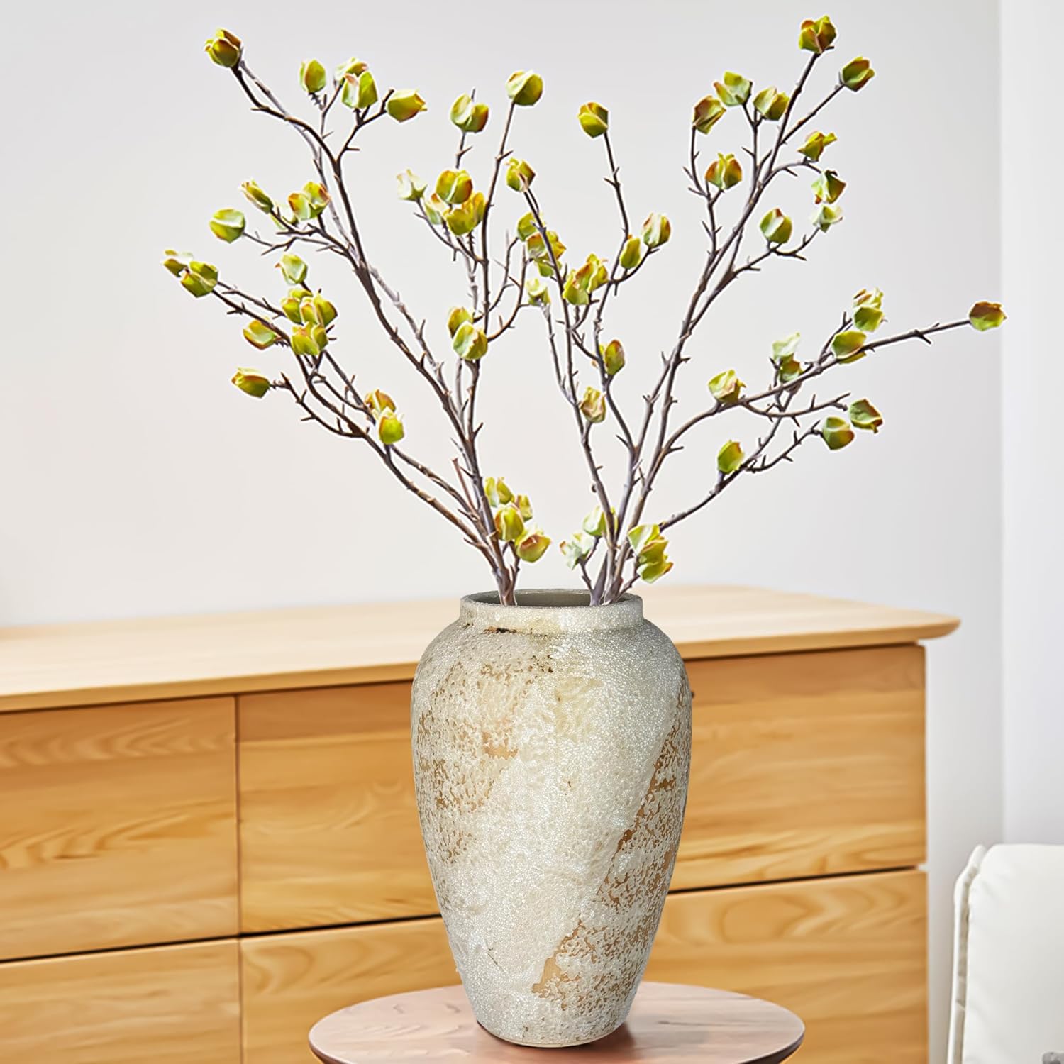 11.4In Tall Ceramic Vase, Rustic Vintage Decorative Rustic Tall Vase for Home Decor, Living Room, Wedding, Table Decoration, Kitchen, Gifts - Image 5