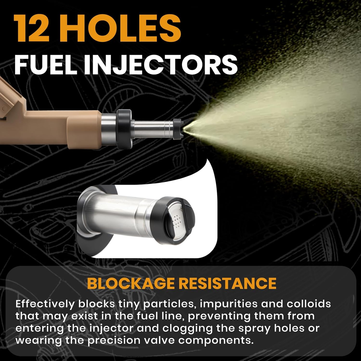 12 Holes Fuel Injectors 23250-0T020 Compatible with Toyota Corolla Matrix Scion xD 2008-2015 1.8L, Replaces 23209-09140 FJ1068 23209-39145 842-12360