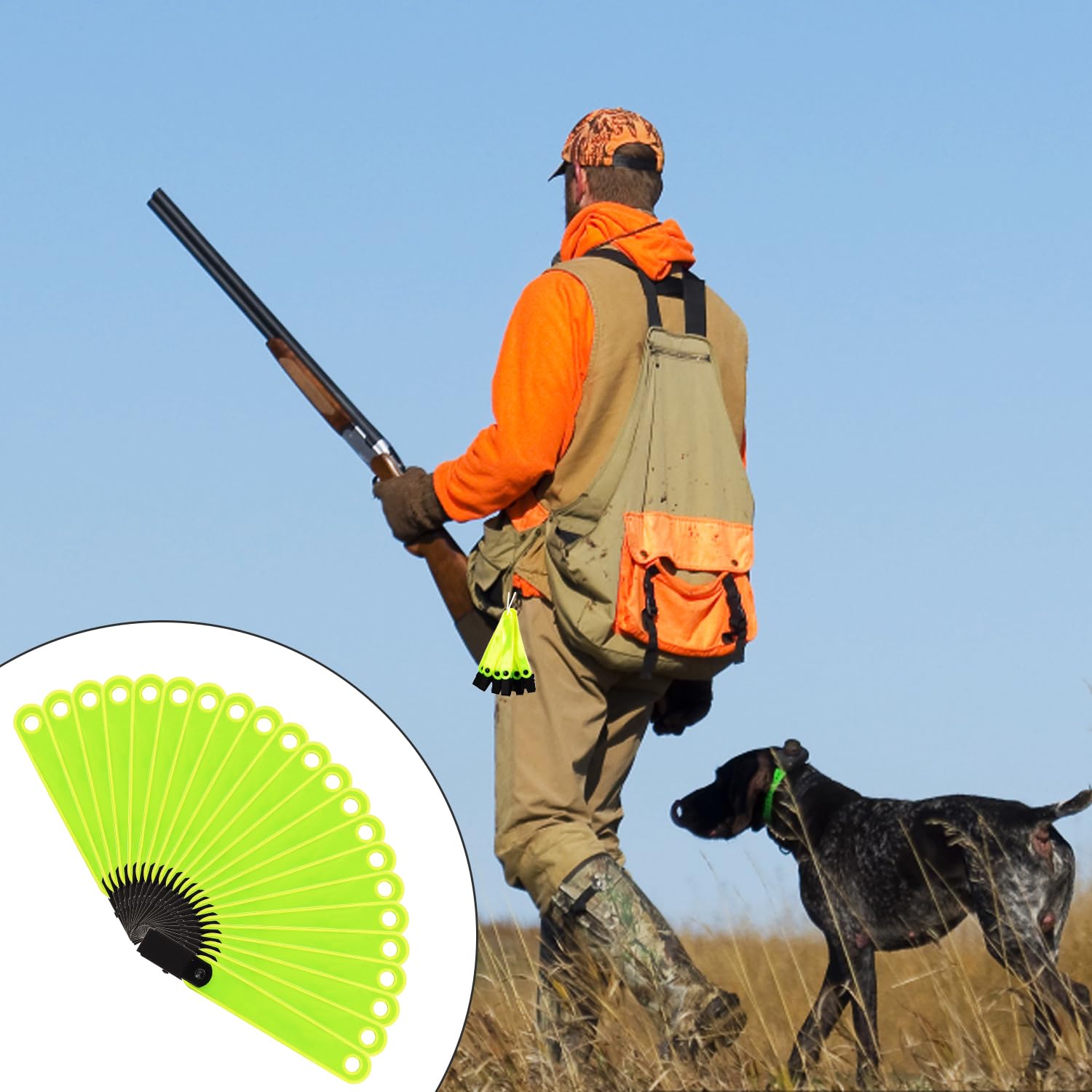 XIHIRCD 24pz Segnavia Riflettenti, Segnavia con Clip Giorno e Notte Segnavia Riflettenti da Caccia Puntine per Segnavia per Escursionismo All'Aperto Campeggio Caccia (Giallo Fluorescente)