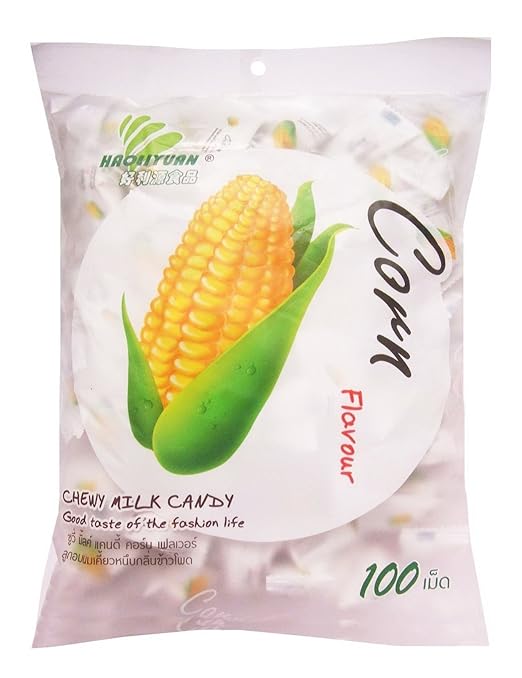 Haoliyuan Corn Toffee Gummy Milk Fruit Candy 360G (100 Pieces) Amazon