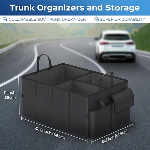Miniatura 2 de Organizador de maletero para automóvil, organizador de coche de gran capacidad, organizador plegable para SUV, sedanes, organización de automóvil
