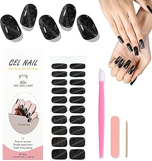 WOKOTO Tiras de uñas de gel semicuradas, 20 c...