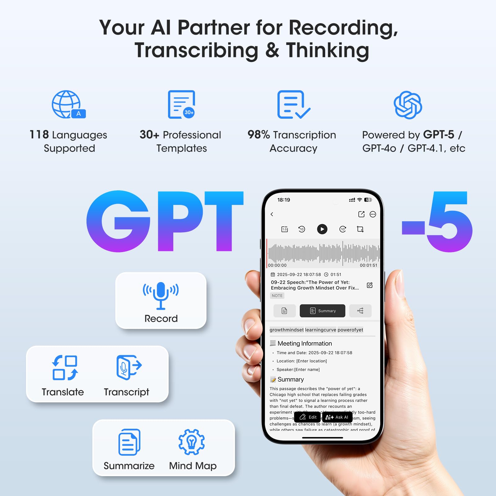 AI Voice Recorder - Smart Transcribe & Summarize 118 Languages - Dettaglio